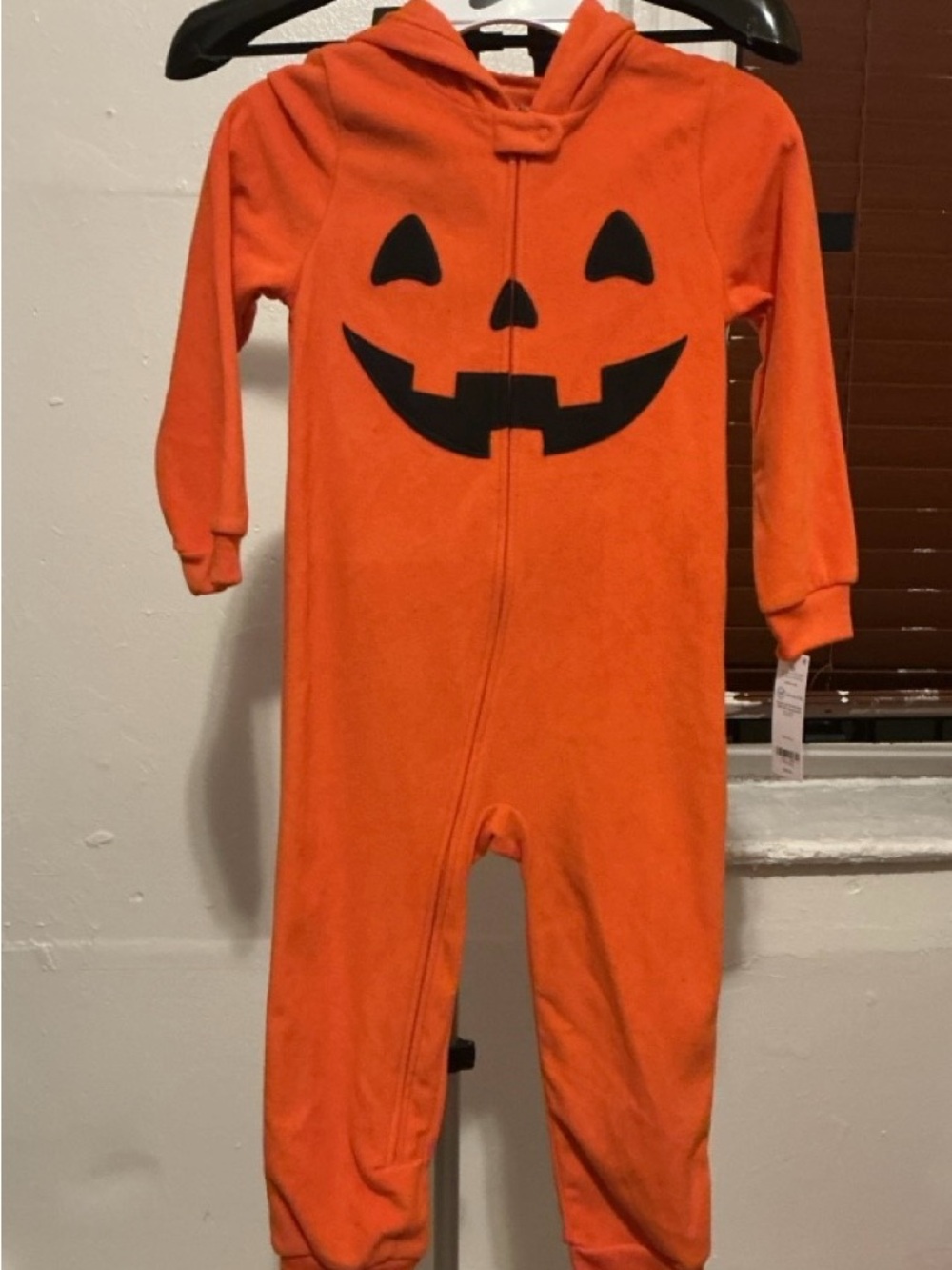 Carter's Bright Orange Jack-O'-Lantern Hooded One-Piece Costume